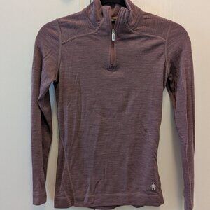 XS Smartwool mauve merino wool long sleeve baselayer
